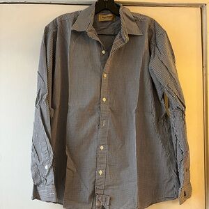 Paul Stuart gingham plaid check button down shirt